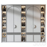 Trueliving 5 Door Walk-in White wardrobes Laminated Finish & PU Finish 8Ft *2Ft *9Ft -2438.4MM X 609MM X 2743.2MM)